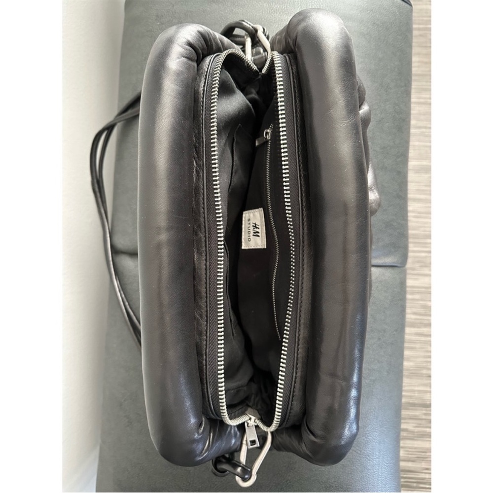 H&M STUDIO COLLECTION BK Lambs Leather X large size Shoulder Cross Body onHOLD - Picture 6 of 11